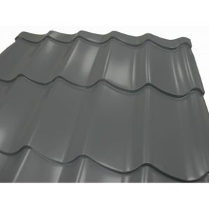 Plaque acier galvanisé laqué mat aspect tuile - MCCOVER - L: 1.95 m - l: 1.04 m - Gris anthracite mat