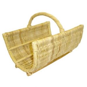 Panier &agrave; bois en rotin naturel PM