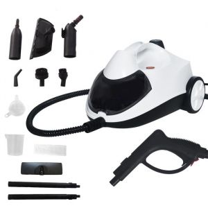 Nettoyeur vapeur haute pression nettoyeur vapeur portable 2000 W avec r&eacute;servoir deau pression de 5 bars 6 brosses de nettoyage