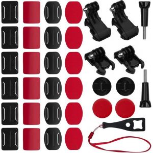 35 Pièces Fixations Adhésives Incurvées et Plates Support de Fixation pour Casque de Moto Compatible Gopro Hero 12 11 10 9 8