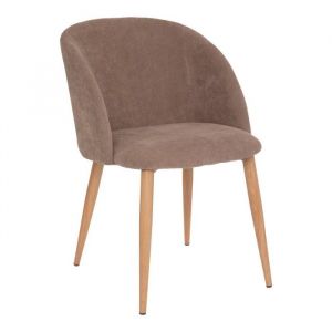 Fauteuil imitation ch&ecirc;ne C&eacute;leste en velours c&ocirc;tel&eacute; Atmosph&eacute;ra - Taupe