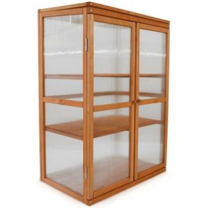 Serre en bois jardin châssis 3 étagères - HECHT - Printemps - Résistant aux UV - Résistant au gel - Durable