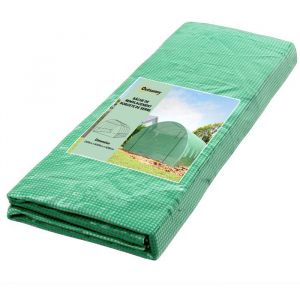 B&acirc;che de Rechange Serre Tunnel 18 m&sup2; b&acirc;che 6 x 3 x 2 m PE Anti-UV imperm&eacute;able 12 fen&ecirc;tres + Porte Enroulable zipp&eacute;e vert