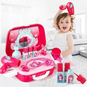 Jouet Enfant 3 Ans Fille Coiffeuse Enfant avec Faux Maquillage Bijoux Accessoires de Coiffure - Idée Cadeau Fille 3 Ans