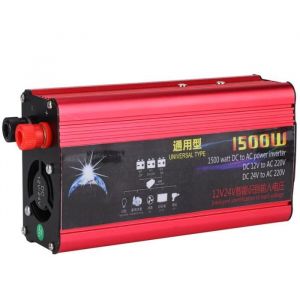 AYNEFY Onduleur de voiture 1500W Onduleur Voiture Adaptateur Convertisseur Onde Sinusoïdale Modifiée DC 12V/24V à AC 220V