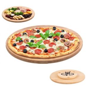 Plateau tournant en bois 30 cm Plateau rotatif Plateau de service rotatif de pizza et fromages