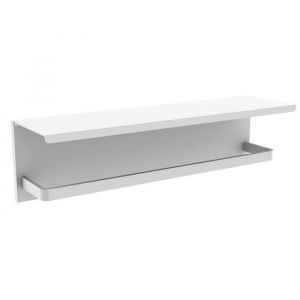 Accessoires de salle de bain - ALLIBERT BATH & DESIGN - Tablette + Porte Serviette - Blanc mat - Aluminium laqué