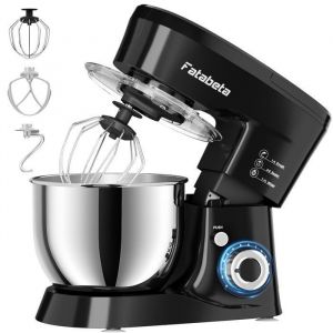 Robot p&acirc;tissier - Fatabeta - Robot de cuisine multifonction 3 en 1 1000W 55 L - 11 vitesses + P - Bol inox 304 - Noir