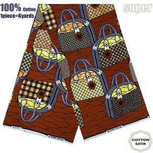 Tissu - Super Wax - Hollandais African Wax Fabric - 6 Yards - Haute Qualité pour Robe de Mariage et Blazer - Type 200