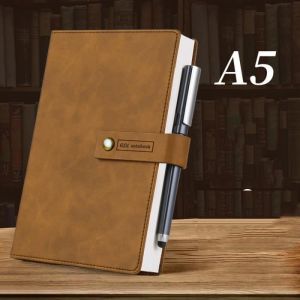 A5 408 Pages Agenda Épaissie Agenda Cahier Agenda de Bureau Agenda avec Stylo  brun