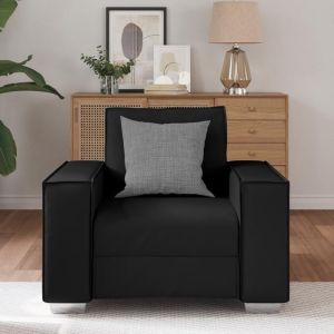 Clarence* Fauteuil de relaxation en cuir synthétique noir Chaise Canapé 1 position - - 59 cm EU316821