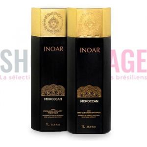 Lissage Brésilien - INOAR - MARROQUINO - 2 x 1 L - Soin et Brillance - Résultat Professionnel