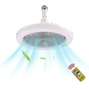 Ventilateur de plafond LED avec télécommande 3 vitesses 3 températures de couleur idéal pour le salon et la chambre gris