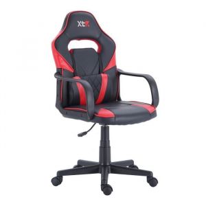 Fauteuil de jeu gaming réglable en hauteur pivotant coloris noir / rouge Largeur 57 x Profondeur 60 x hauteur 101-109 cm - JUANIO