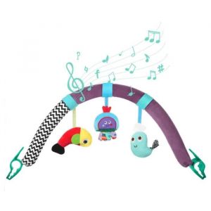 Arche de Jeu pour Poussette Arches de Voyage avec Clip R&eacute;glable Accessoires pour Berceaux Jouets de Poussette avec Hochet