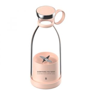 Mixie Gourde Blender Portable sans fil 350 ml pour Smoothies et Milk Shake avec Chargeur &agrave; induction Sans BPA (rose)