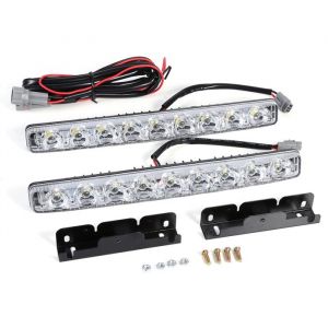 Lot de 2 feux de jour blancs à 9 LED pour voiture feux antibrouillard feux de jour
