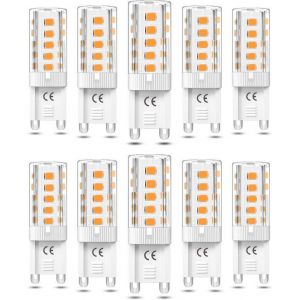10pcs Ampoule G9 LED Dimmable 5W Blanc Chaud 3000K Ampoules LED G9 &Eacute;quivalent Halog&egrave;ne 50W AC110/220V [Classe &eacute;nerg&eacute;tique F]