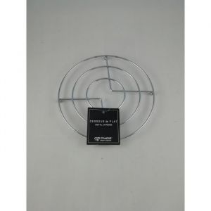 Dessous de plat - M&eacute;tal chrom&eacute; - Lot de 2 - Diam&egrave;tre 18 cm - Robuste - Discret