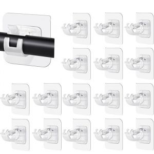 16 Crochets Support Tringle Rideaux sans Percage Support Rideau sans Percage Support de Tringle &agrave; Rideaux sans Percage