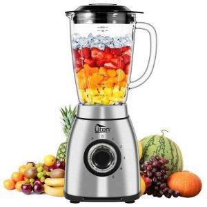 Uten Blender Mixeur 1.8L1800W Blender Mixeur Multifonctionnel 5 Vitesses Pour Jus de Fruits et Légumes