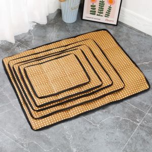 Coussin pour chien et chat - Chenil - Tapis de glace dété - Jaune - Grand - Carré
