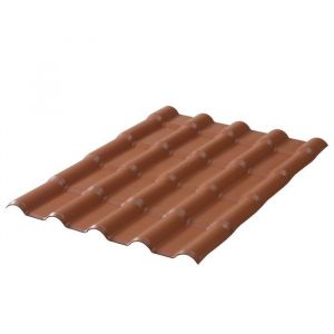 Plaque pvc imitation tuile moderne 222 x 75 cm - L: 222 cm - l: 75 cm - E: 2.3 mm - Terre cuite