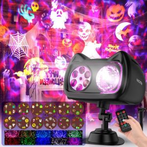 Projecteur LED Noël NACATIN - 72 motifs + 10 vagues deau - Télécommande - Étanche IP65 - Extérieur/Intérieur