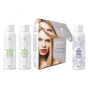 LissaÔ Natura Keratin - LissaÔ kit Silver de Lissage Brésilien cheveux décolorés méchés ou blancs 3x100ml
