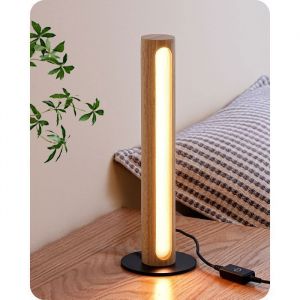 EDISHINE Lampe de table LED dimmable tactile lampe de chevet 3 couleurs de temp&eacute;rature 3000K/4500K/6000K cylindrique moderne