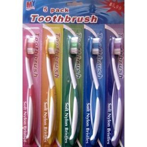 LOT DE 5 BROSSE A DENT MEDIUM 5 COULEUR DIFFERE…