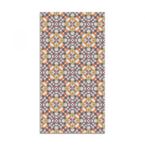 Tapis Vinyle Panorama Tuile Orientale Original 80x150 cm - Tapis pour Cuisine Bureau et Salon en PVC