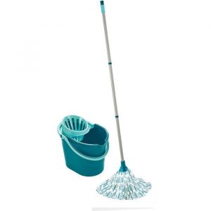 Set lave sol avec seau essoreur Leifheit  Classic 56792 balai à franges en viscose très absorbantes seau essoreur 12 L turquoise