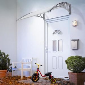 Yosicol - Marquise de Porte en polycarbonate 80 cm x 120 cm - protection UV