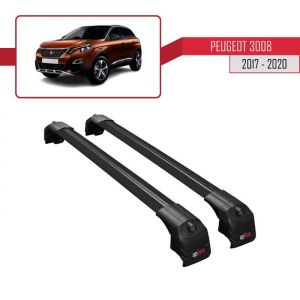 Barres de Toit ACE-2 Railing Porte-Bagages de voiture pour Peugeot 3008 2017-2020 - Noir