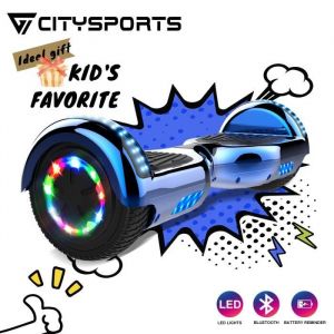 CITYSPORTS Hoverboard 6.5’’ Bluetooth Gyropode Self-Balance Board Moteur 700W avec Roues LED Flash Gift Enfant/Adult