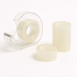 Ruban adhésif - Scotch - Transparent - Dévidoir + 3 rouleaux - Bureau - Ecole