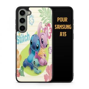 Coque de t&eacute;l&eacute;phone - Coque en Folie - Compatible Samsung Galaxy A13 Stitch Disney Lilo et Stitch Tarzan Ref 4499