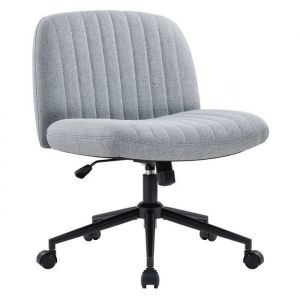 IWMH Chaise de Bureau sans Accoudoirs Chaise de Coiffeuse Pivotante avec roulettes Fauteuil réglable en hauteur - Gris