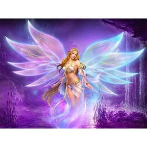 Kit de peinture - F&eacute;e Diamant - 5D - Multicolore - 30x40 cm - D&eacute;coration murale