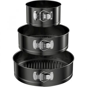 3 Pcs Moule &agrave; Manqu&eacute; Rond 12/18/22cm Moule &agrave; G&agrave;teau Rond Ensemble Antiadh&eacute;sif Moules &agrave; Charni&egrave;re en Acier Inoxydable Fond