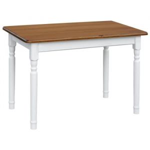 Table rectangulaire pour cuisine ou salle à manger - Blanc/Chêne - 110 x 60 cm - 6 places
