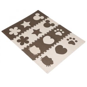 XJING Tapis d&eacute;veil en mousse pour enfants - 12 PCS-imperm&eacute;able - tapis d&eacute;veil pour animaux - grand espace - beige et marron
