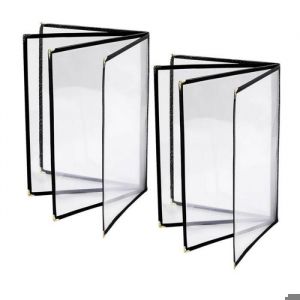 Couvre-Menus 8 5 X 11 Pouces Porte-Menu de Restaurant 2 Pi&egrave;ces 4 Pages 8 Vues Pochette de Menu Transparente Convient au Papier de