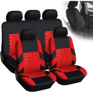 Housse Siege Voiture9pcs Voiture Cuir Ensembles Housses Si&egrave;Ge Housses De Si&egrave;Ge Universelles(Rouge)