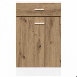 UU*TOP Meuble bas &agrave; tiroirs - Armoire de cuisine/salon - Lyon Ch&ecirc;ne artisanal 50x46x815 cm - Bois ding&eacute;nierie CC160