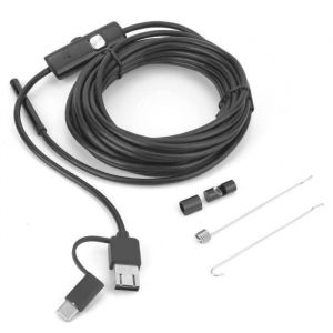 OMABETA Endoscope USB Endoscope Y102 USB 3 en 1 objectif 5.5mm 6LED c&acirc;ble de 5M &eacute;tanche IP67 cam&eacute;ra photo endoscope