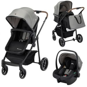 BEBECONFORT HAZE TRIO LUX Poussette 3 en 1 Nacelle + Si&egrave;ge auto i-Size + Habillage pluie + Sac &agrave; langer 0-22Kg Tinted Gray