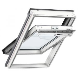 VELUX Fenêtre de toit GGL CK02 2057 (55 x 78 cm) bois avec vitrage 57FR et raccord ardoise VELUX EDL 0000