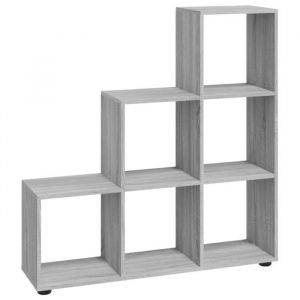 SALE 2026Biblioth&egrave;que - Colonne/Meuble &Eacute;tag&egrave;re de rangement pour livres - escalier Sonoma gris 107cm - bois ding&eacute;nierie 20.6 Kg 8